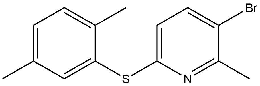 3-Bromo-6-[(2,5-dimethylphenyl)thio]-2-methylpyridine 结构式