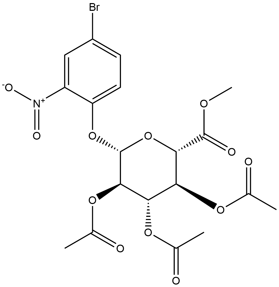 β-D-Glucopyranosiduronic acid, 4-bromo-2-nitrophenyl, methyl ester, 2,3,4-triacetate 结构式