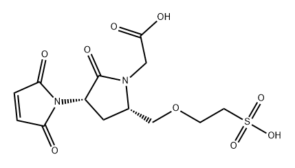 (3S,5S)-3-(2,5-二氢-2,5-二氧代-1H-吡咯-1-基)-2-氧代-5-[(2-磺基乙氧基)甲基]-1-吡咯烷乙酸 结构式