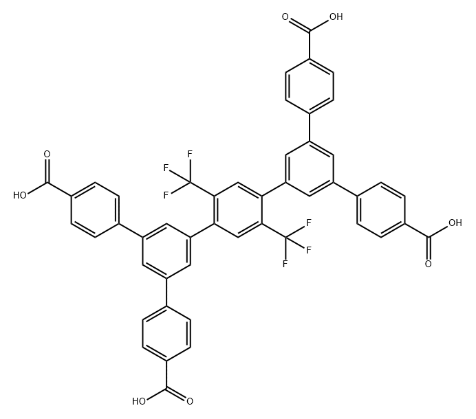 2',5'-二三氟甲基-3,3'',5,5''-四(4-羧基苯基)-[1,1':4',1'']-三联苯 结构式