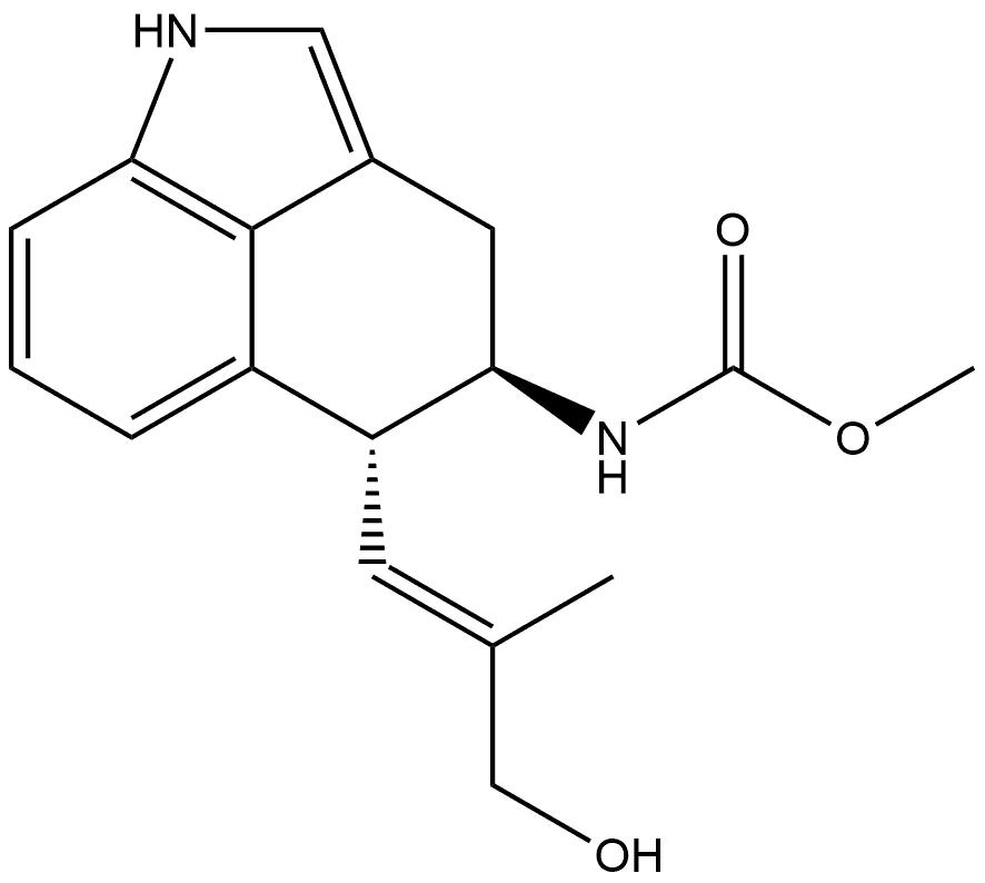 Carbamic acid, [1,3,4,5-tetrahydro-5-(3-hydroxy-2-methyl-1-propenyl)benz[cd]indol-4-yl]-, methyl ester, [4R-[4α,5β(E)]]- (9CI) 结构式