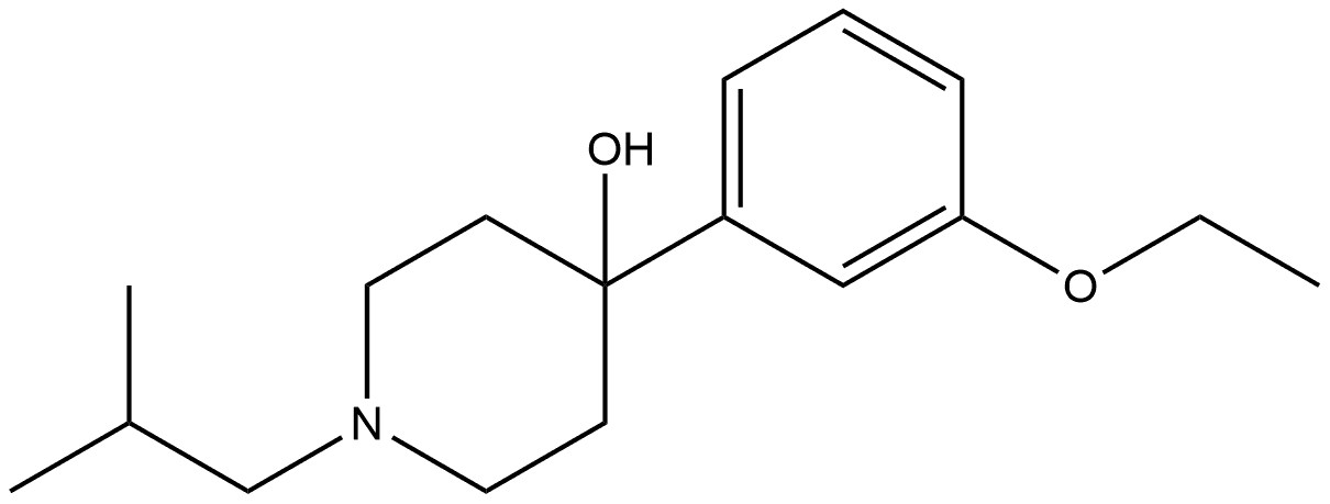 4-(3-Ethoxyphenyl)-1-(2-methylpropyl)-4-piperidinol 结构式