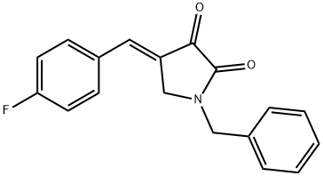 (E)-1-苄基-4-(4-氟苯亚甲基)吡咯烷-2,3-二酮 结构式