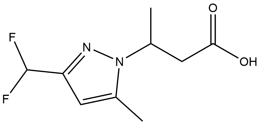 3-[3-(difluoromethyl)-5-methyl-1H-pyrazol-1-yl]butanoic acid 结构式