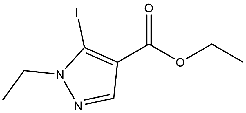 1-乙基-5-碘-1H-吡唑-4-羧酸乙酯 结构式