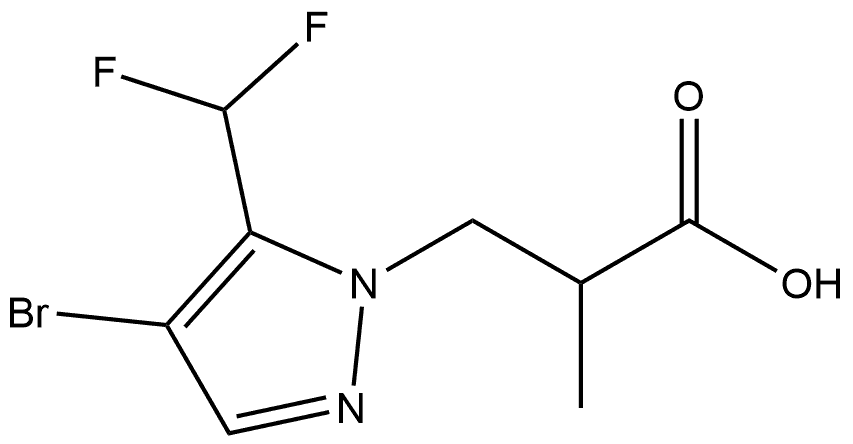 3-[4-bromo-5-(difluoromethyl)-1H-pyrazol-1-yl]-2-methylpropanoic acid 结构式
