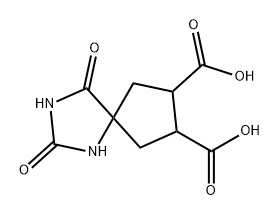 1,3-Diazaspiro[4.4]nonane-7,8-dicarboxylic acid, 2,4-dioxo- 结构式