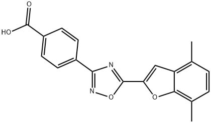 4-[5-(4,7-Dimethyl-2-benzofuranyl)-1,2,4-oxadiazol-3-yl]benzoic acid 结构式