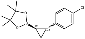 rac-2-[(1R,2R)-2-(4-chlorophenyl)cyclopropyl]-4,4, 5,5-tetramethyl-1,3,2-dioxaborolane 结构式