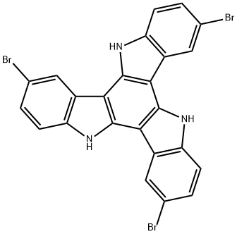 3,8,13-三溴-10,15-二氢-5H-二吲哚并[3,2-A:3',2'-C]咔唑 结构式