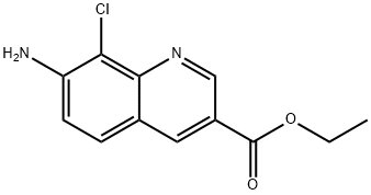 Ethyl 7-amino-8-chloroquinoline-3-carboxylate 结构式