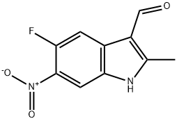 5-Fluoro-2-methyl-6-nitro-1H-indole-3-carbaldehyde 结构式