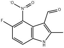 5-Fluoro-2-methyl-4-nitro-1H-indole-3-carbaldehyde 结构式