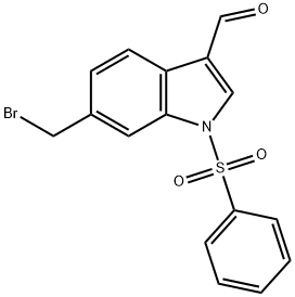 6-(Bromomethyl)-1-(phenylsulfonyl)-1H-indole-3-carbaldehyde 结构式