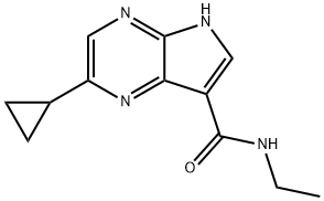 2-Cyclopropyl-N-ethyl-5H-pyrrolo[2,3-b]pyrazine-7-carboxamide 结构式