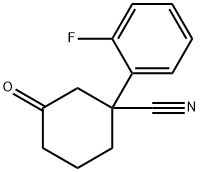 1-(2-Fluorophenyl)-3-oxocyclohexanecarbonitrile 结构式