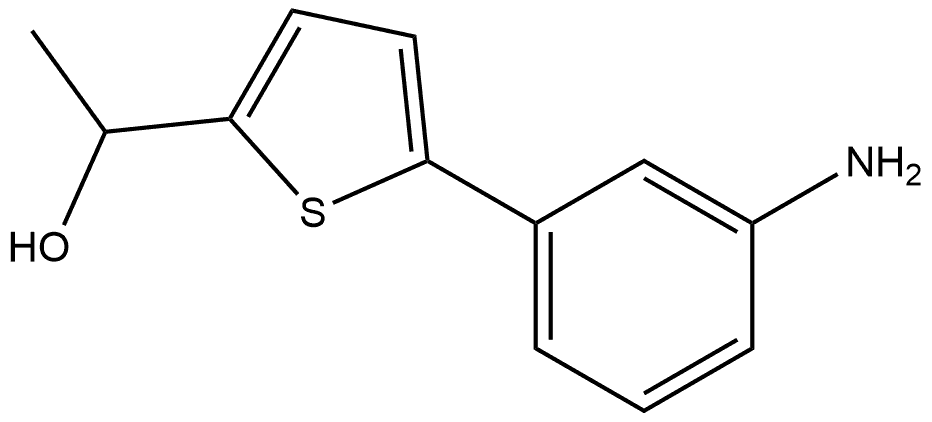 1-(5-(3-Aminophenyl)thiophen-2-yl)ethanol 结构式
