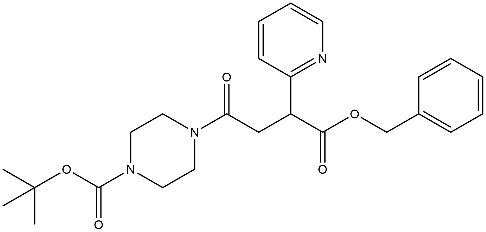 tert-Butyl 4-(4-(benzyloxy)-4-oxo-3-(pyridin-2-yl)butanoyl)piperazine-1-carboxylate 结构式