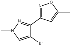 Isoxazole, 3-(4-bromo-1-methyl-1H-pyrazol-3-yl)-5-methyl- 结构式