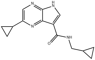 2-Cyclopropyl-N-(cyclopropylmethyl)-5H-pyrrolo[2,3-b]pyrazine-7-carboxamide 结构式