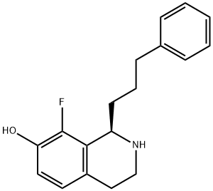 (R)-8-Fluoro-1-(3-phenylpropyl)-1,2,3,4-tetrahydroisoquinolin-7-ol 结构式