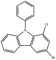 3-溴-1-氯-9-苯基-9H-咔唑 结构式