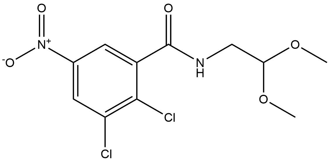 2,3-dichloro-N-(2,2-dimethoxyethyl)-5-nitrobenzamide 结构式