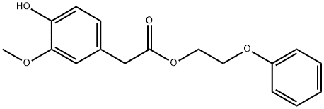 Benzeneacetic acid, 4-hydroxy-3-methoxy-, 2-phenoxyethyl ester 结构式