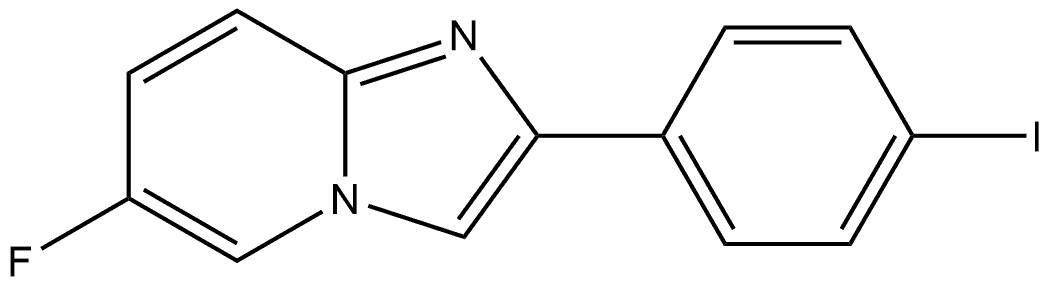 6-氟-2-(4-碘苯基)咪唑并[1,2-A]吡啶 结构式