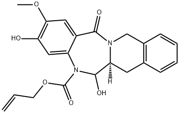 烯丙基(6AS)-3,6-二羟基-2-甲氧基-14-氧代-6,6A,7,12-四氢苯并[5,6][1,4]二氮杂[1,2-B]异喹啉-5(14H)-羧酸盐 结构式