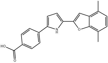 Benzoic acid, 4-[5-(4,7-dimethyl-2-benzofuranyl)-1H-pyrrol-2-yl]- 结构式