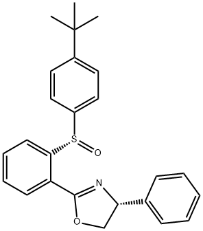 (R)-2-(2-((S)-(4-(叔丁基)苯基)亚磺酰基)苯基)-4-苯基-4,5-二氢恶唑 结构式