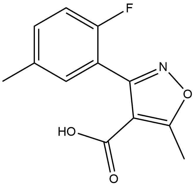 3-(2-氟-5-甲基苯基)-5-甲基异噁唑-4-甲酸 结构式