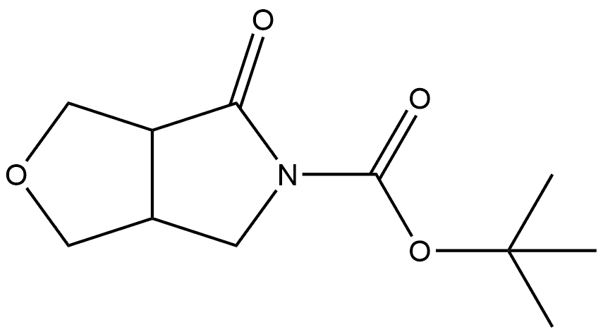 4-氧代四氢-1H-呋喃[3,4-C]吡咯-5(3H)-羧酸叔丁酯 结构式