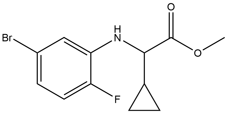 Cyclopropaneacetic acid, α-[(5-bromo-2-fluorophenyl)amino]-, methyl ester 结构式