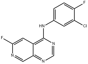 Pyrido[3,4-d]pyrimidin-4-amine, N-(3-chloro-4-fluorophenyl)-6-fluoro- 结构式