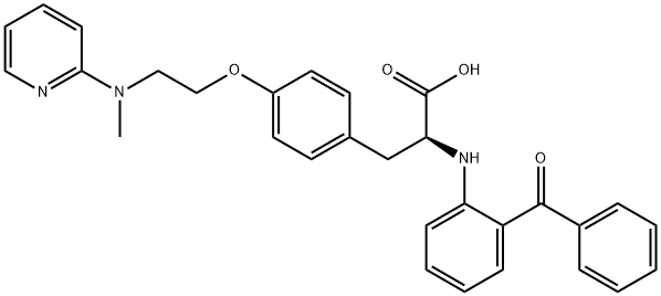 Tyrosine, N-(2-benzoylphenyl)-O-[2-(methyl-2-pyridinylamino)ethyl]- 结构式