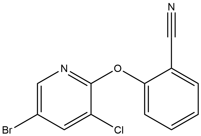 2-[(5-Bromo-3-chloro-2-pyridinyl)oxy]benzonitrile 结构式