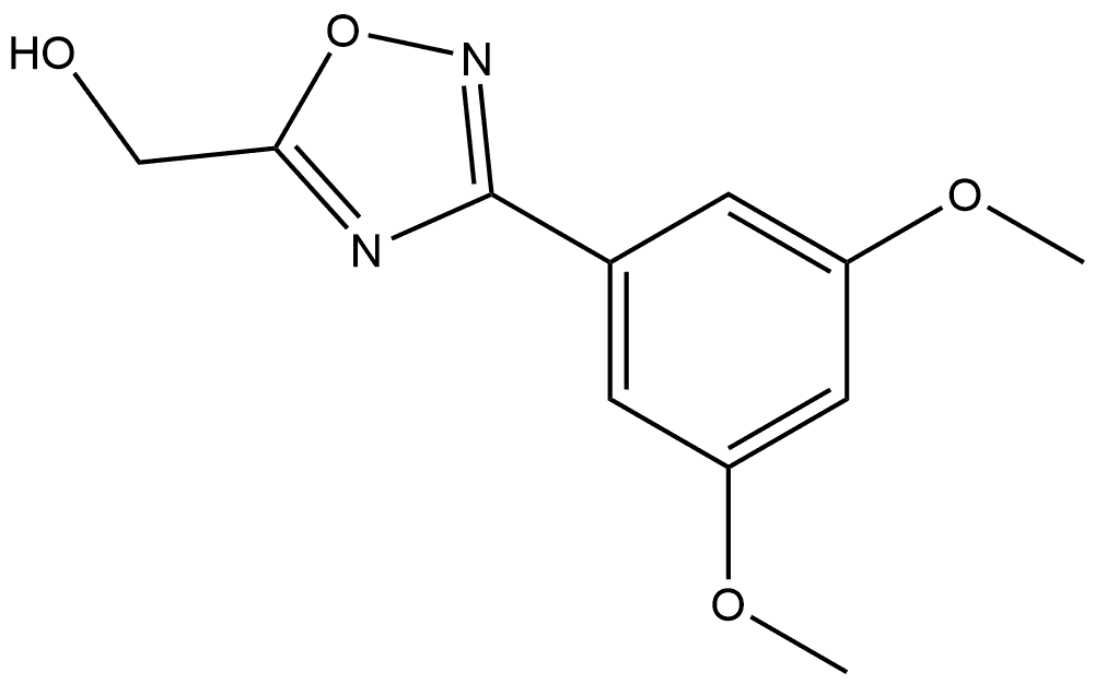 3-(3,5-二甲氧基苯基)-1,2,4-噁二唑-5-基]甲醇 结构式