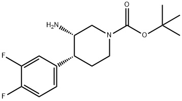 (3S,4R)-3-氨基-4-(3,4-二氟苯基)哌啶-1-羧酸叔丁酯 结构式