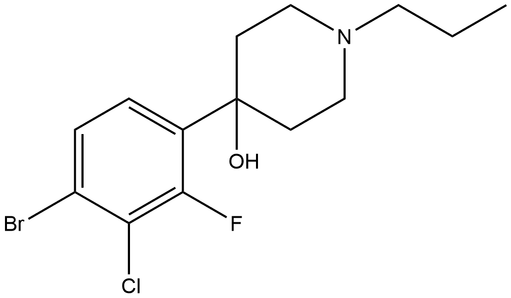 4-(4-Bromo-3-chloro-2-fluorophenyl)-1-propyl-4-piperidinol 结构式