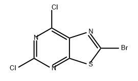 2-溴-5,7-二氯噻唑并[5,4-D]嘧啶 结构式