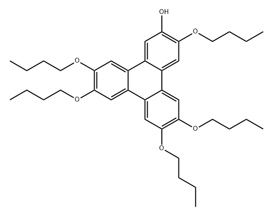 2-三苯基苯酚,3,6,7,10,11-戊丁氧基- 结构式