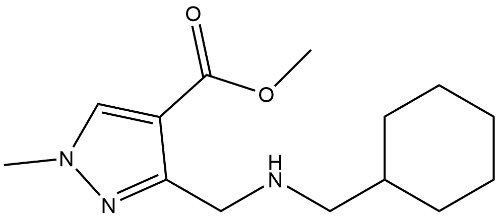 methyl 3-{[cyclohexyl(methyl)amino]methyl}-1-methyl-1H-pyrazole-4-carboxylate 结构式