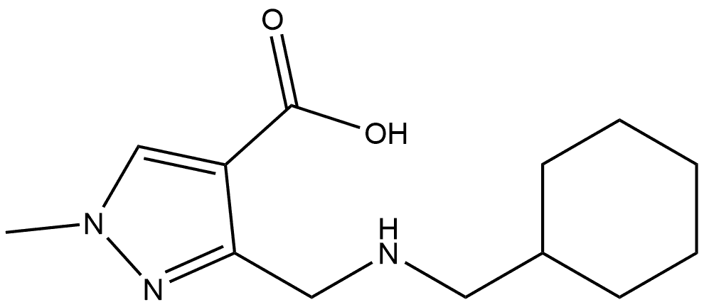 3-{[cyclohexyl(methyl)amino]methyl}-1-methyl-1H-pyrazole-4-carboxylic acid 结构式