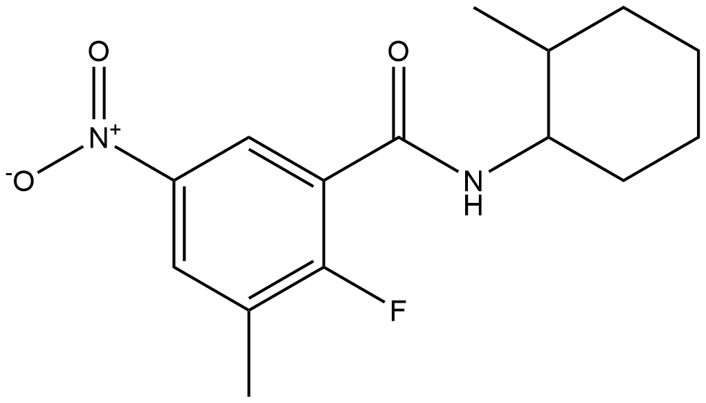 2-fluoro-3-methyl-N-(2-methylcyclohexyl)-5-nitrobenzamide 结构式