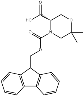 3,4-Morpholinedicarboxylic acid, 6,6-dimethyl-, 4-(9H-fluoren-9-ylmethyl) ester, (3S)- 结构式