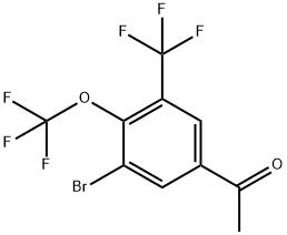 3'-Bromo-4'-(trifluoromethoxy)-5'-(trifluoromethyl)acetophenone 结构式