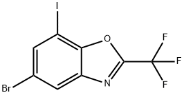 5-Bromo-7-iodo-2-(trifluoromethyl)-1,3-benzoxazole 结构式