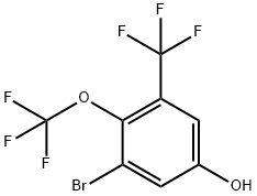 3-Bromo-4-(trifluoromethoxy)-5-(trifluoromethyl)phenol 结构式